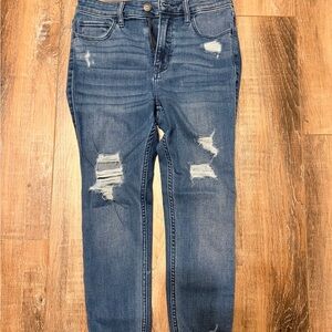 Hollister Blue Distressed Skinny Jeans